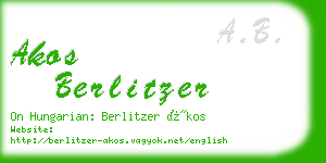 akos berlitzer business card